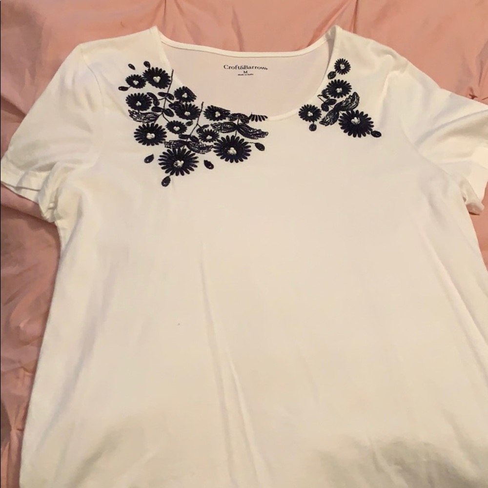 White Croft & barrow flowered shirt